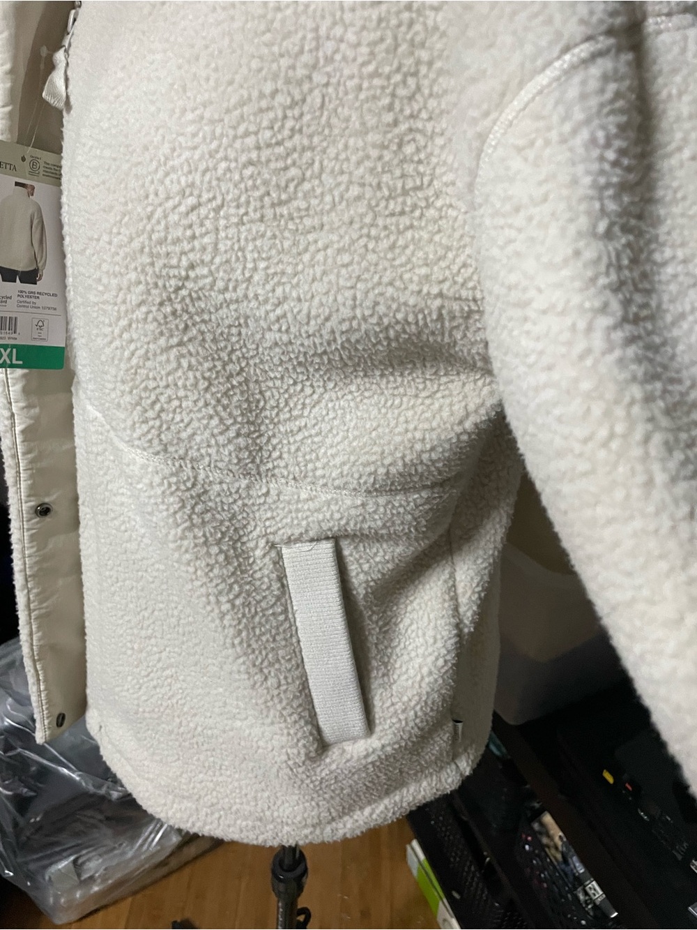 Costco/Mondetta Cream Sherpa Puffer Jacket - Soft Ivory Fleece - Picture 3 of 4